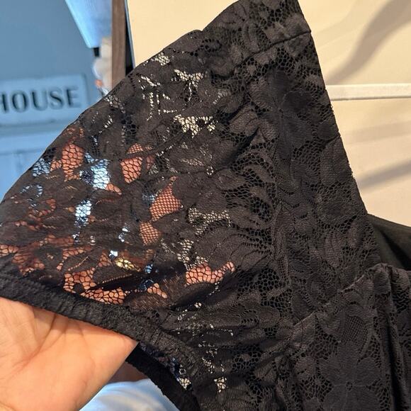 NEW Torrid Black Lace Babydoll Dress Size 3X Knee Length Whimsigoth Puff Sleeve - Picture 8 of 12